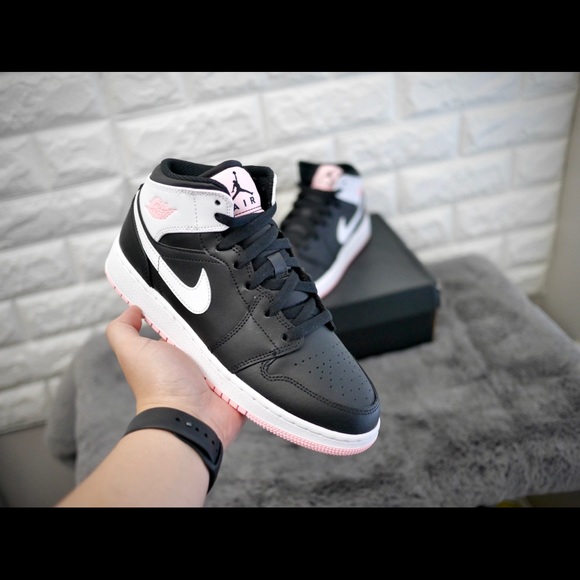 Jordan Shoes - Nike Air Jordan 1 Mid(GS) Black White Arctic Punch